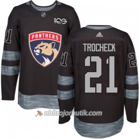 Män Ishockey Florida Panthers Tröja Vincent Trocheck 21 1917-2017 100th Anniversary Adidas Svart Authentic